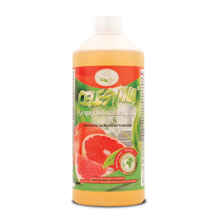 CELESTINA enzymatický přípravek na nádobí – Grapefruit a Zelený čaj | 500 ml